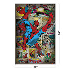 Spider-man - Marvel Comics Poster  retro Design - Swinging   size  24  X 36  