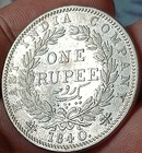 v3 old  East India Company 1840 Victoria Silver Rupee Indian Head 11 6gm