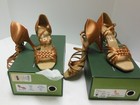 Ray Rose Strappy Latin Ladies Shoes Moonglow N flesh Satin Ballroom  869 