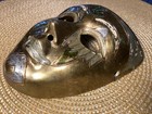 Vintage Hand Painted Theatrical Art Masquerade Mask Solid Brass Decor From India