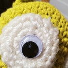 Lime  Yellow   Blue Crochet Knit Owl Plush - 8  Handmade Stuffed Animal
