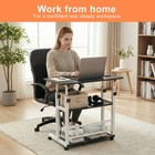 3 Tier Rolling Laptop Desk Adjustable Notebook Computer Stand Bed Sofa Table