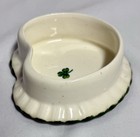 Vintage Belleek Ceramic Pottery Shamrock Heart Shaped Irish Trinket Dish 4 X 4   