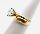 Vintage 14k Solid Yellow Gold Cubic Zirconia Engagement Ring Signed Ieg Sz 6 5