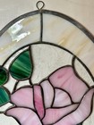 Tiffany Style Multicolor Stained Leaded Oval Glass Panel Window Decor