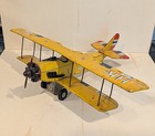 Vintage S e Tin Friction Biplane 14 1 4  Wingspan