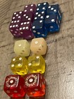 Vintage Gaming Dice Lot Including Glow-in-the-dark Blue Purple Yellow 123123 