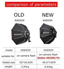 Triopo Kx65 Kx90 Foldable Flash Softbox tripod For V1 Pro  ad200 Pro Ii ad300