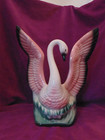 Rare Lane Pottery 1959 Pink Flamingo Figurine Planter Wings Up Mcm Large 10 1 4 
