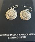 Navajo Stamped Sterling Silver  Concho Earrings