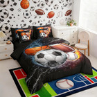 Football Bedding Set Twin Size 7 Pieces Kids Basketball Soccer Ball Pattern Bed
