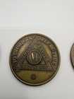 Aa Year Sobriety Medallion Lot Roman Numeral Bronze Recovery Chips