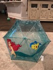 Disney Store Deluxe Ariel The Little Mermaid Flounder Umbrella Clear Teal Rain