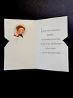 1 Vtg Unused Mcm Xmas Greeting Card Cute Girl In Red W  Birds   Tree   To Mommy