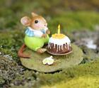 Wee Forest Folk Wee Wishes  Wff  M-611a  Blue  Birthday Cake Mouse Ltd 2021