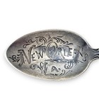 Vintage C 1920s New Orleans La Sterling Silver Souvenir Spoon Floral Handle