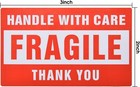 Pacific Mailer Fragile Stickers For Shipping 3in X 2in 2  X 3   Red 