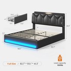 Full Size Bed Frame With 4 Storage Drawers And Charging Station storage Headboad