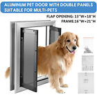 16   X 21   Extra Large Dog Door Double Panels Automatic Close Up To 120lbs 