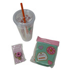 Dunkin Stoney Clover Lane Sleeve Acrylic Tumbler Cup Donut Straw Topper Collab