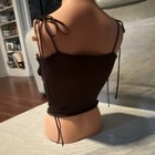Wild Fable Women   s Juniors S Brown Solid Camisole Tank Tie Shoulder Straps