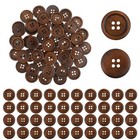 50pcs 1 Inch Wooden Buttons - 4 Hole Polished Sewing Buttons - Classic Wooden