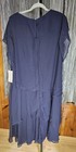 Mother Of The Bride Tiered Ruffle Chiffon Dress Navy Size 20