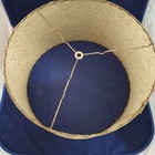 Fiberglass Drum Lampshade Gold Speckled Lace Stitched Atomic Mcm Style