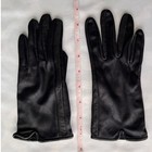 Black Leather Gloves Womens Classic Winter Dress Gloves Soft Lining Notched Cuff