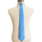 Mens Chaps Silk Polka Dot Print Neck Tie Wide Tip Blue Necktie For Business Wear