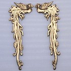 2 Vintage Brass Peacock Furniture Decorative Ornaments