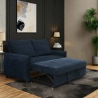 57 48  Big Size Sofa Bed Navy Line Fabric Futon Couch With Adjustable Backrest 