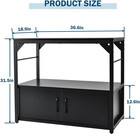 40 Gallon Fish Tank Stand Metal Frame Aquarium Stand With Storage Cabinet  Fish