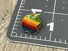 Vtg 80s Macintosh Apple Computer Rainbow Logo Advertising Small Lapel Pin 1 2   
