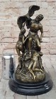 Art Deco Zeus And Eagle Bronze Sculpture Hot Cast Marble Base Figurine Statue