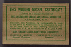 One Wooden Nickel Sesqui-centennial Celebration Amsterdam New York 1954
