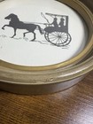 2 Vintage Silhouette Set Wall Hang Pictures Victorian Couple Horse   Carriage