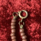 Vtg  Brown Bead Necklace Choker 15  Jewelry Unique Plastic Cream Half Circles