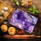 Purple Amethyst Crystal Marble Kitchen Glass Cutting Board Ocean Decorative G   