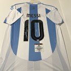 Lionel    leo   messi  Signed Argentina Jersey Copa 3 Star Fifa World Cup 2022 Coa