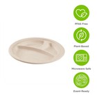 Karat Earth 3-comp  9   Paper Round Plates  Pfas Free  Molded Fiber - 500 Pcs
