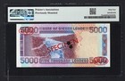 Sierra Leone 5000 Leones 1-2-2002 P27as  specimen N 002  Unc Grade 64 Top Pop