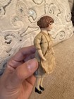 Antique 4 75    Dollhouse Maid Doll Bisque Head   Limbs Original Costume C1910