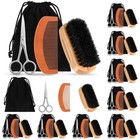 10 Sets Beard Brush Comb Kit - Boar Bristle  Scissors  Perfect Gift For Men