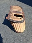 Vintage Wicker And Leather Fishing Creel Man Cave Decoration 