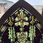 Sg5321 Antique Painted And Fired Stained Glass Arch Window 44 5 By 41 Hi