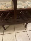 Vintage Fold Out Accordion Style Wooden Sewing Box Tapestry Fabric Fully Loaded