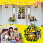 17 Inch Sunflower Wreath With Welcome Artificial For Door Wall Front Porch