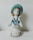 6 Vtg Half Doll Pin Cushion Woman Figurine Porcelain Lady Japan 2  - 3 75 