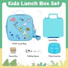 Wxxm Kids Bento Box - 4 Compartment  Leak-proof  With Average Size  Play-blue